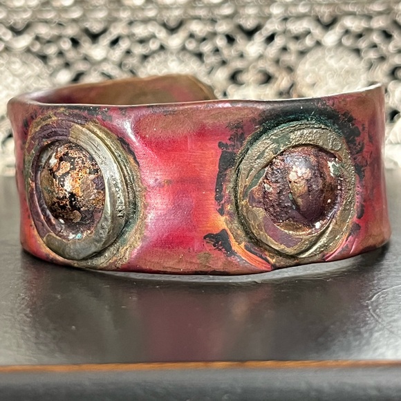 Artisan Copper and Mixed Metals Cuff Bracelet - Picture 11 of 12